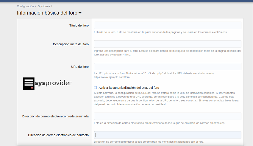 Cómo configurar las opciones