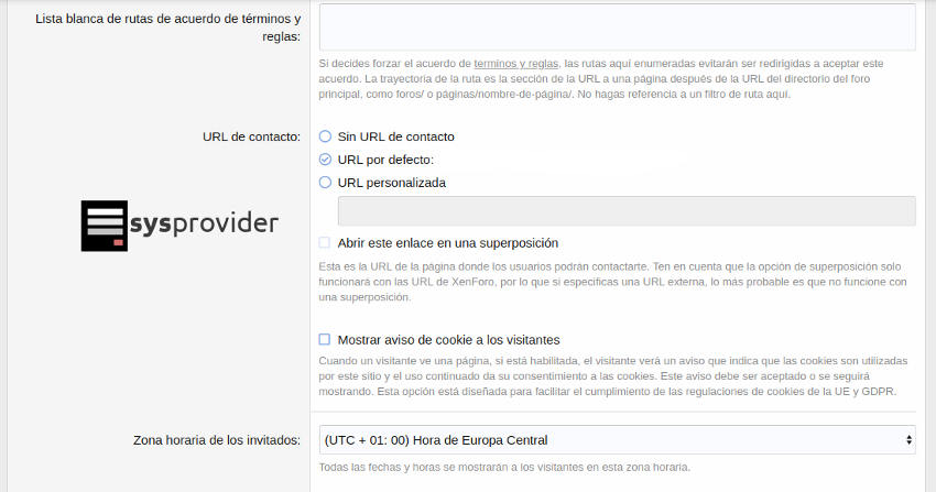 Cómo configurar las opciones