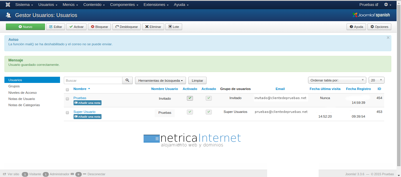 Crear un nuevo usuario en joomla imágen 5