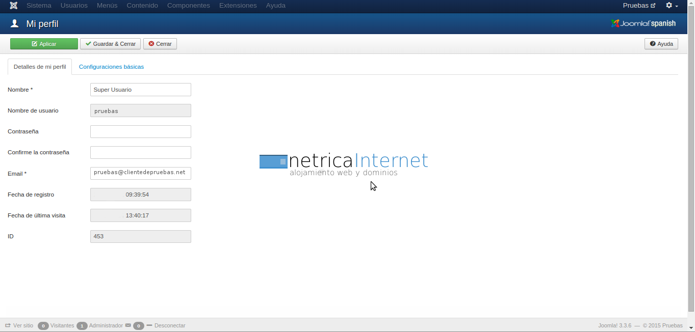 Editar cuenta en joomla imágen 2