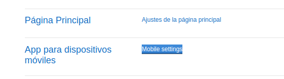 Mobile settings