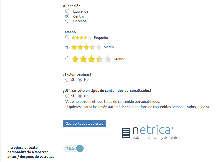 Plugin para insertar estrellas de valoración en WordPress