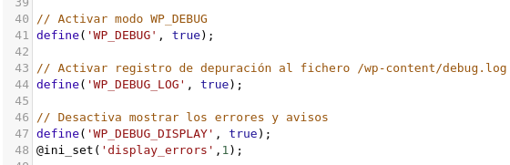 Activar el modo debug para solucionar errores en WordPress