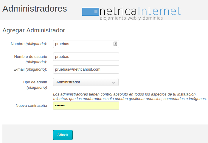 añadiradministrador