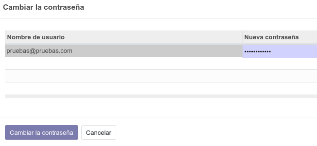  Cómo modificar la contraseña de un usuario en Odoo