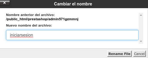 Cómo cambiar la url de acceso al panel administrativo en PrestaShop