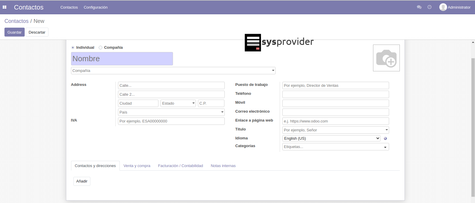 crear contacto