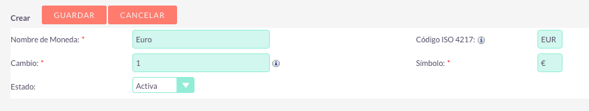 Crear una moneda en SuiteCRM
