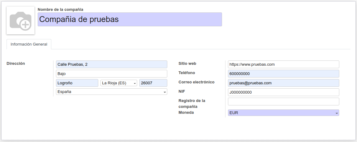 Cómo crear una nueva compañia en Odoo