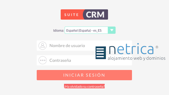 Habilitar la opción "He olvidado mi contraseña" en SuiteCRM