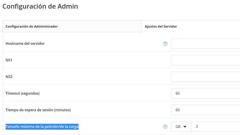 Cómo aumentar el límite de subida de archivos en DirectAdmin