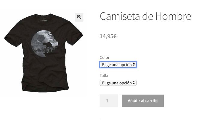 Mejorar el estilo de las opciones variables de WooCommerce