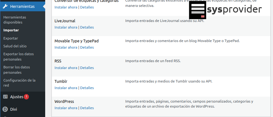 migrar sitio web