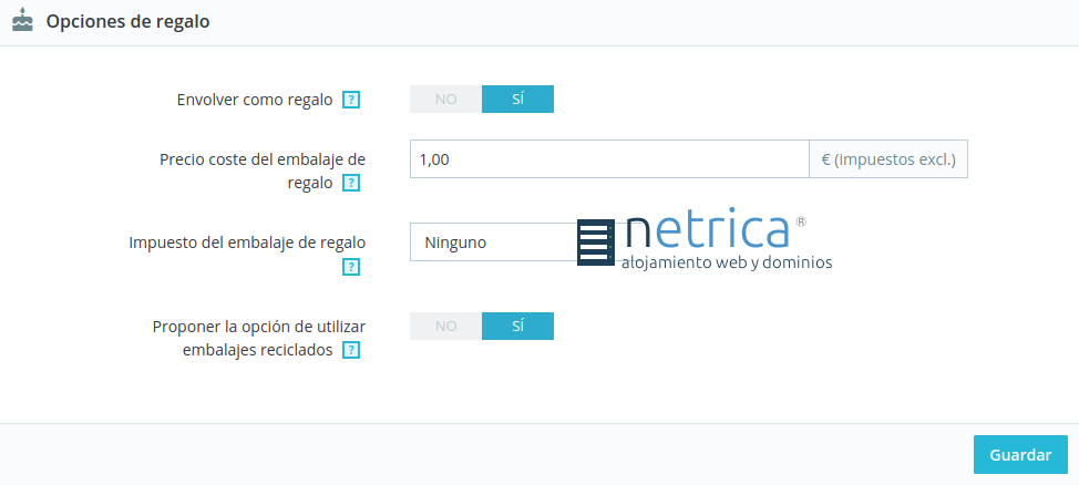 Cómo configurar las opciones de regalo para tus productos en PrestaShop