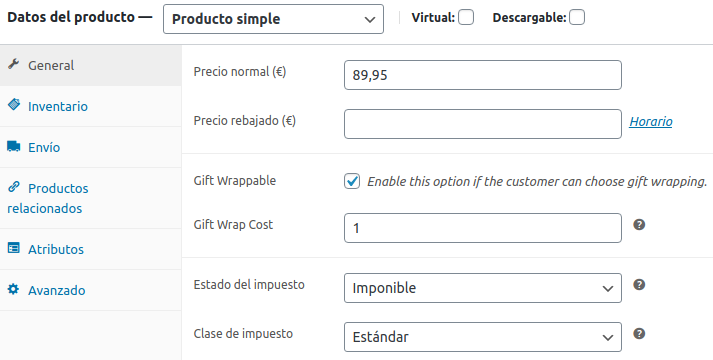 Configurar papel de regalo para tus productos en WooCommerce