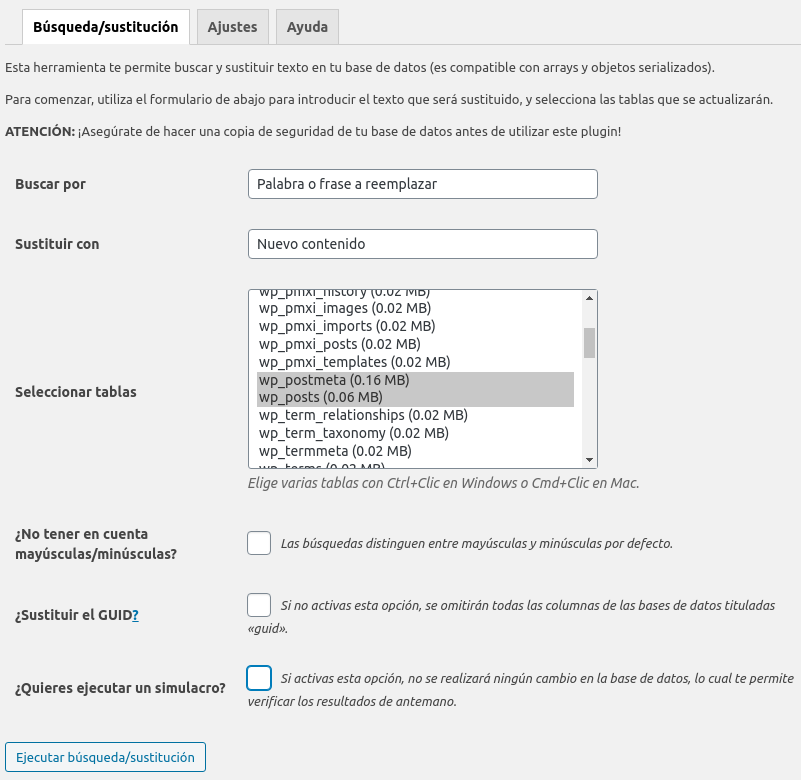 Plugin para reemplazar contenido dentro un sitio web en WordPress