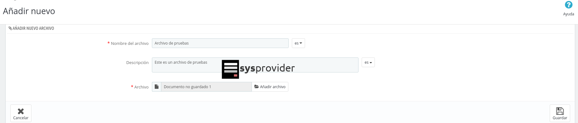 Cómo subir un archivo al panel administrativo de PrestaShop 1.7