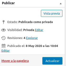 Cómo deshacer un cambio realizado en una página/entrada en WordPress