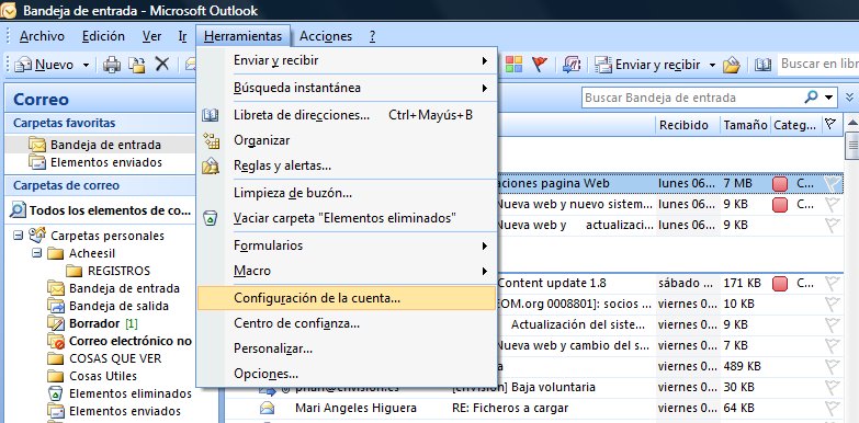 Configurar el filtro Antispam en Outlook