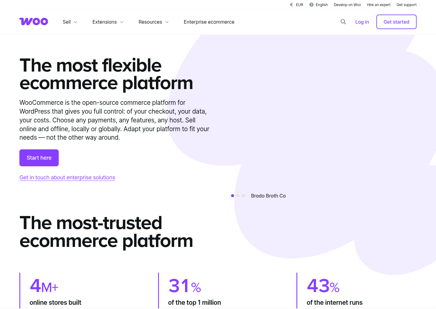 Página de inicio de WooCommerce.com en 2026